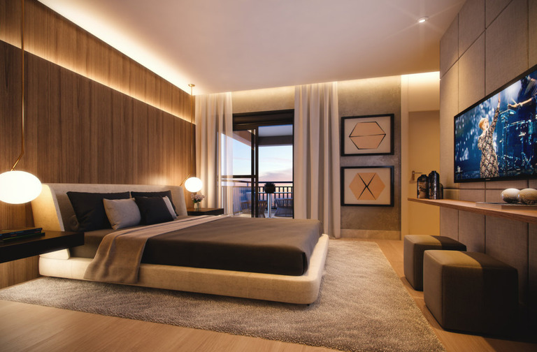 Suíte master com closet e terraço