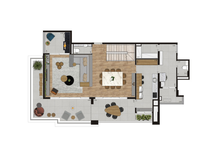 419m² | Triplex (Piso Intermediário)