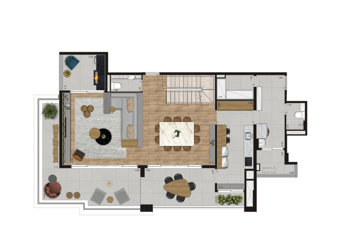 419m² | Triplex (Piso Intermediário)