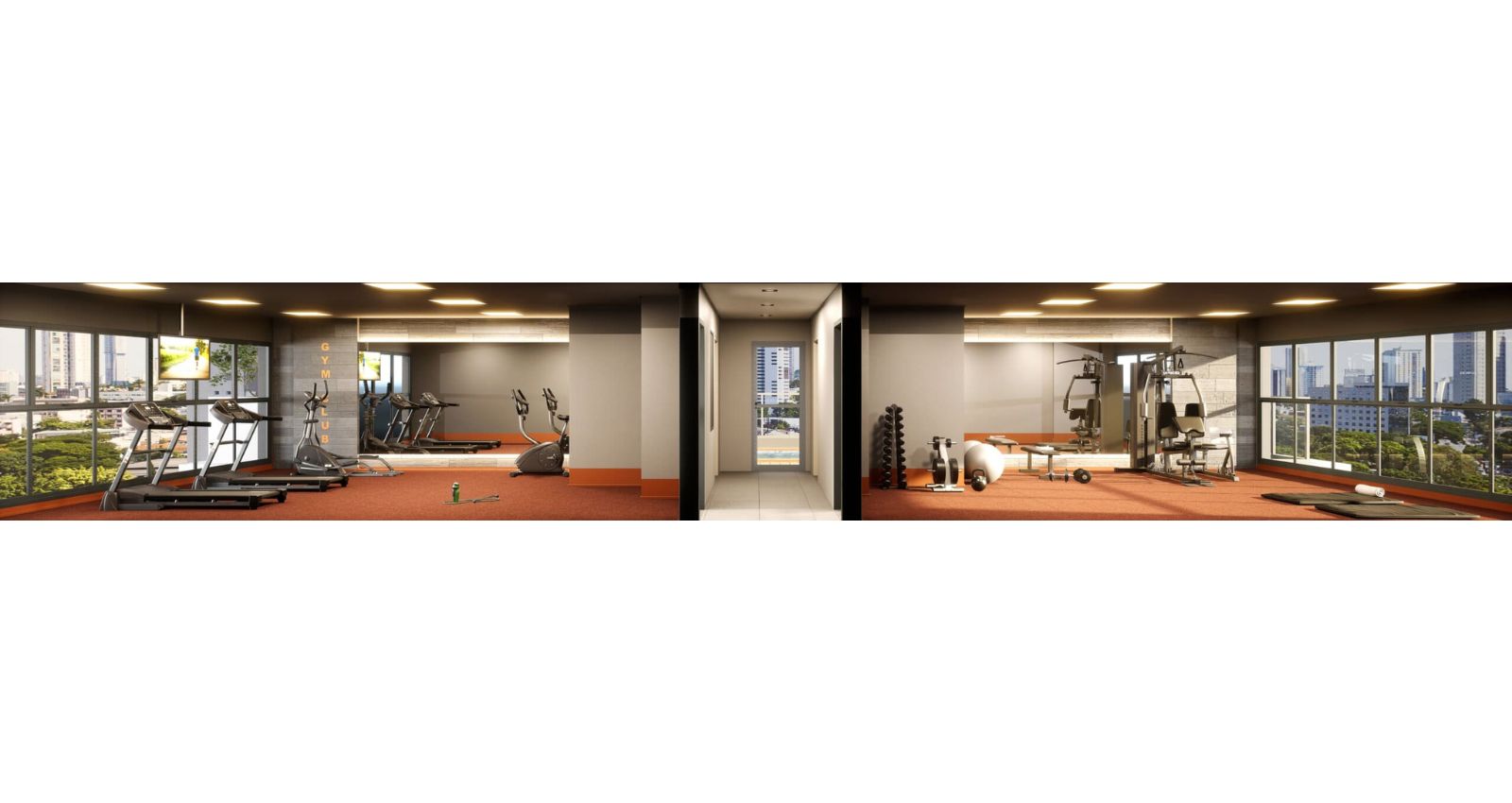 Fitness com dois ambientes
