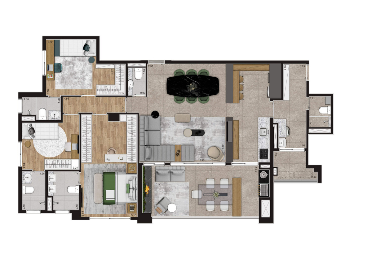 152m² l 3 suítes