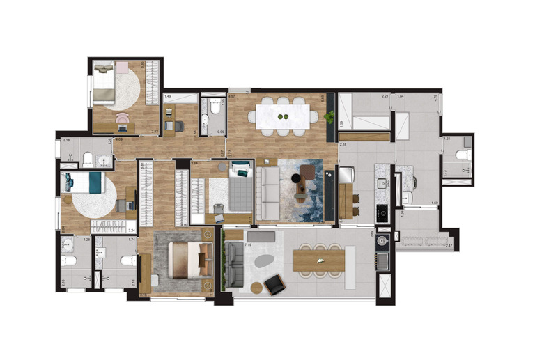 152m² l 4 dorms (2 suítes)