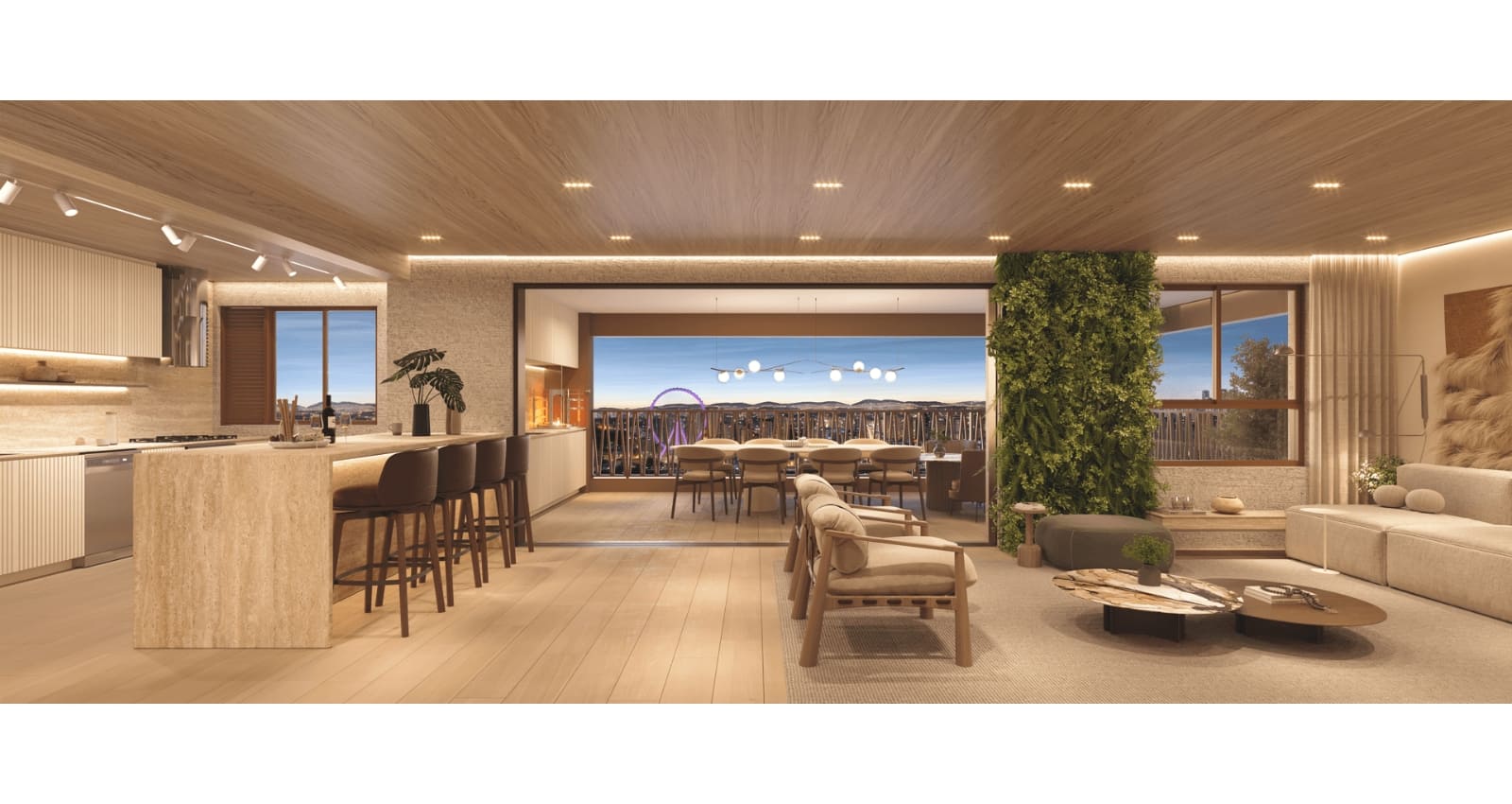 Living do apartamento de 192 m²