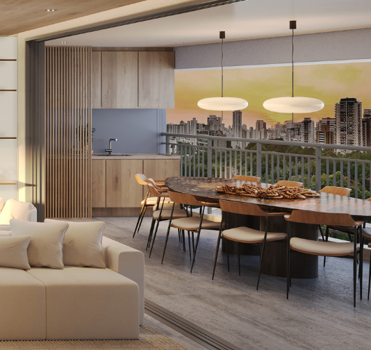 Varandas cruzadas do apto de 216 m2