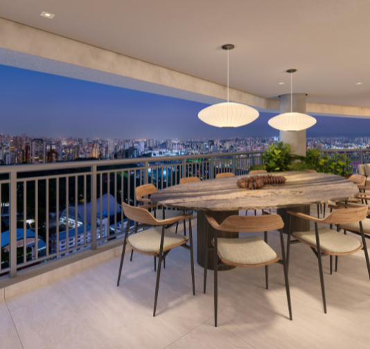 Varanda gourmet do apto de 216 m2