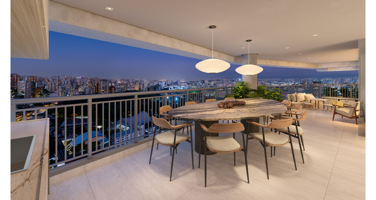 Varanda gourmet do apto de 216 m2