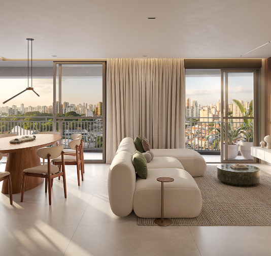 Living do apto de 179 m²