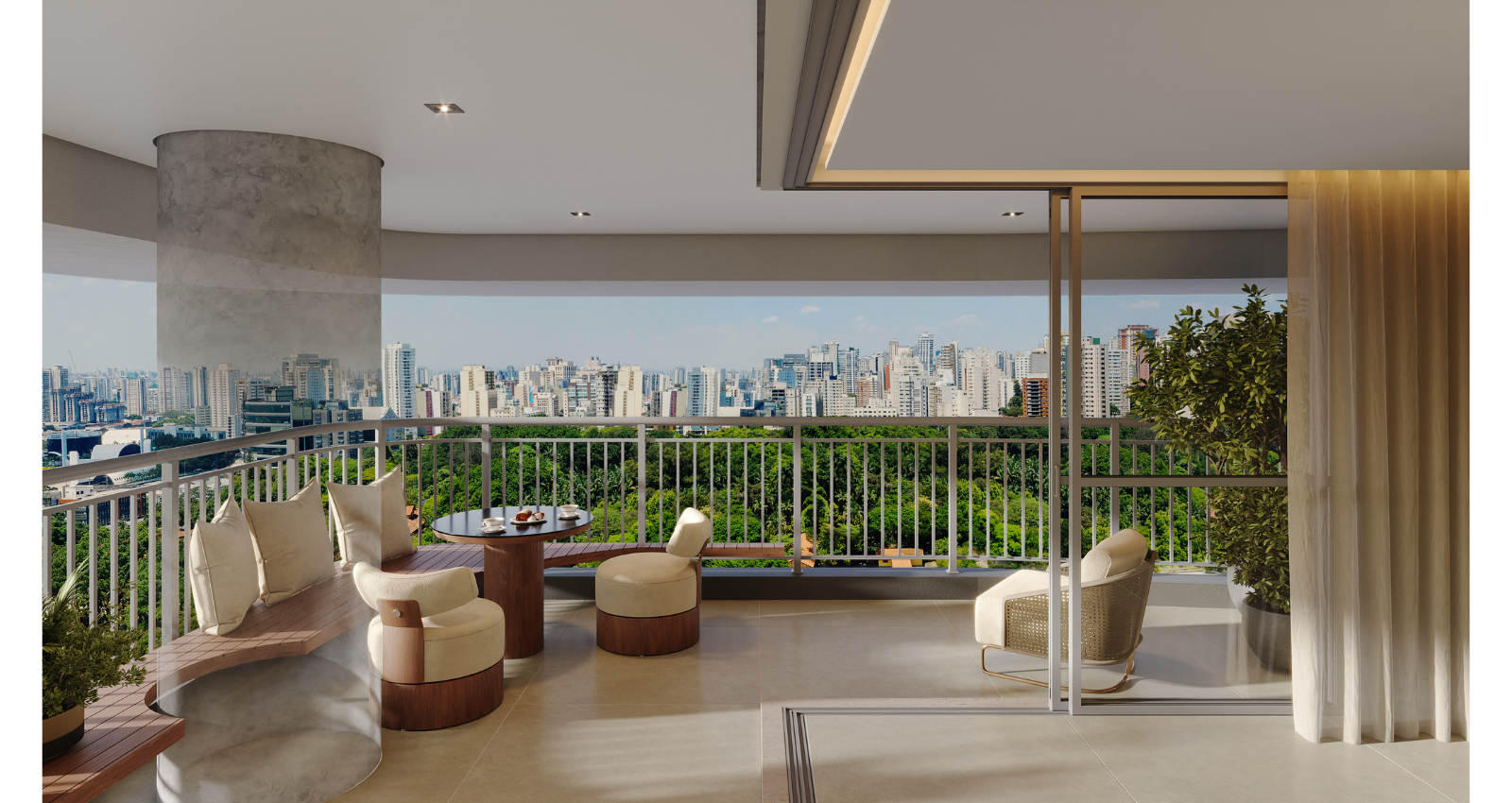 Varanda gourmet do apto de 179 m²