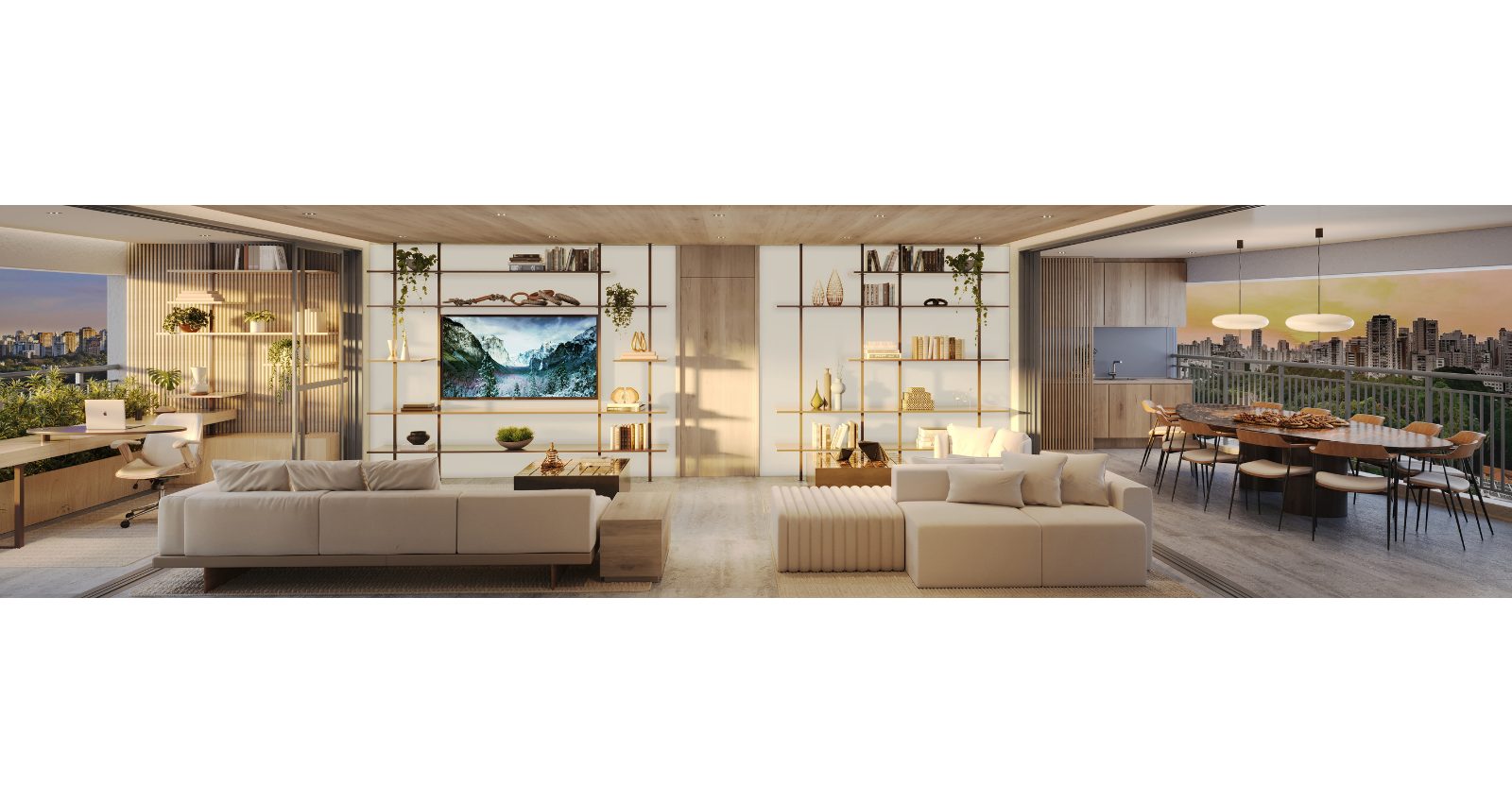 Varandas cruzadas do apto de 216 m2